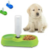 Cuenco de alimentación lenta elevado, doble transparente para gatos, perros pequeños, alimentador automático de agua para mascotas con botella de agua